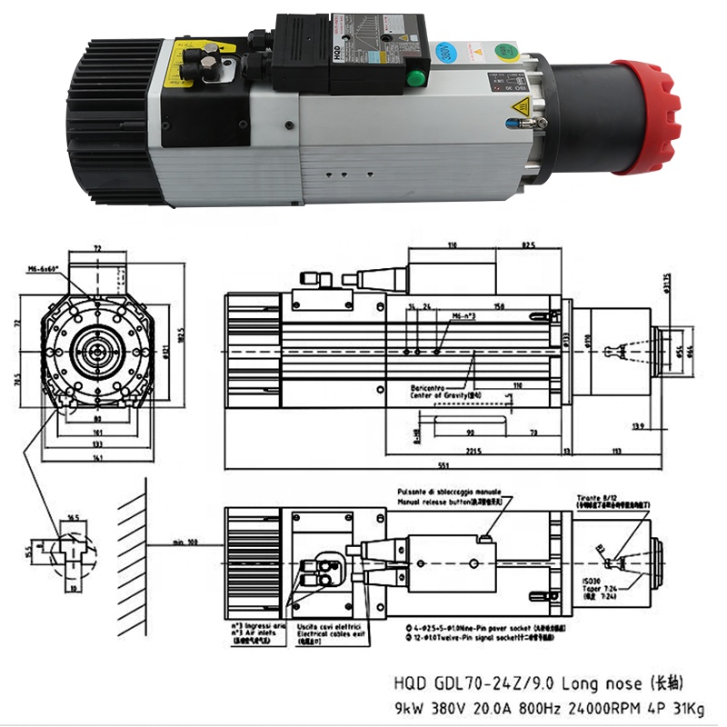 Suppliers HQD 9kw 220v 380v Lo - Cnc Spindle Motor 评论和价格